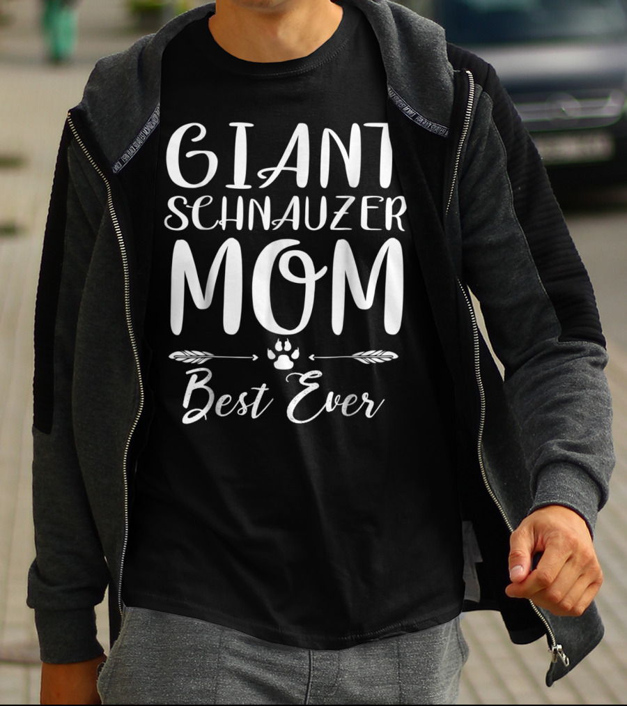 Giant Schnauzer Mom Best Ever Paw Print Dog Lovers T-Shirt