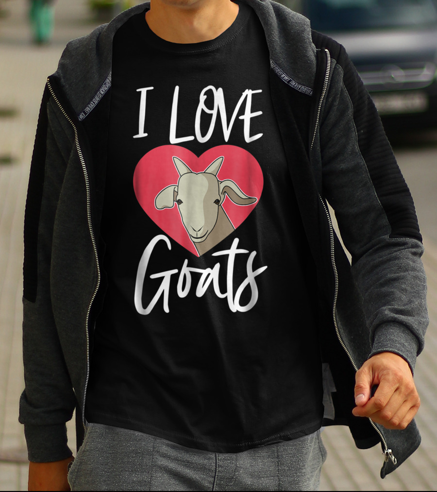 I Love Goats Heart Goat Mom Funny Farm Goat Lover Girls T-Shirt