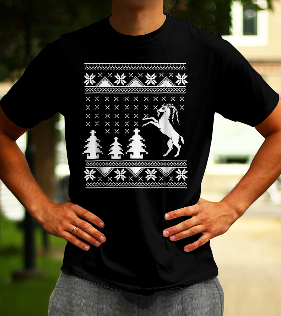 Goat Ugly Christmas Sweater Pattern For Goat Mom Lovers T-Shirt