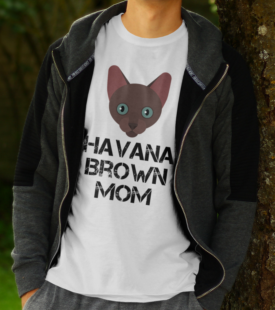 Havana Brown Mom Cat Owner 76 Face T-Shirt