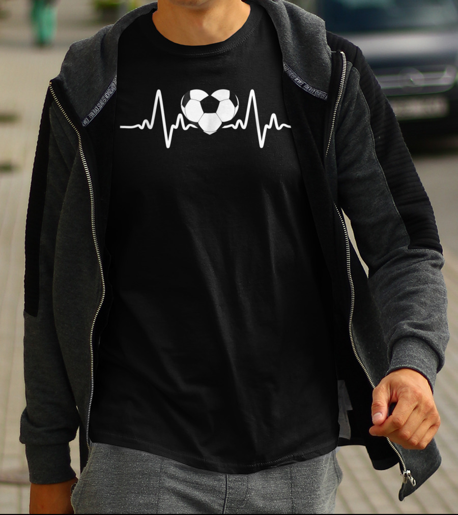 Heartbeat Soccer Cool Soccer Ball Heartbeat T-Shirt