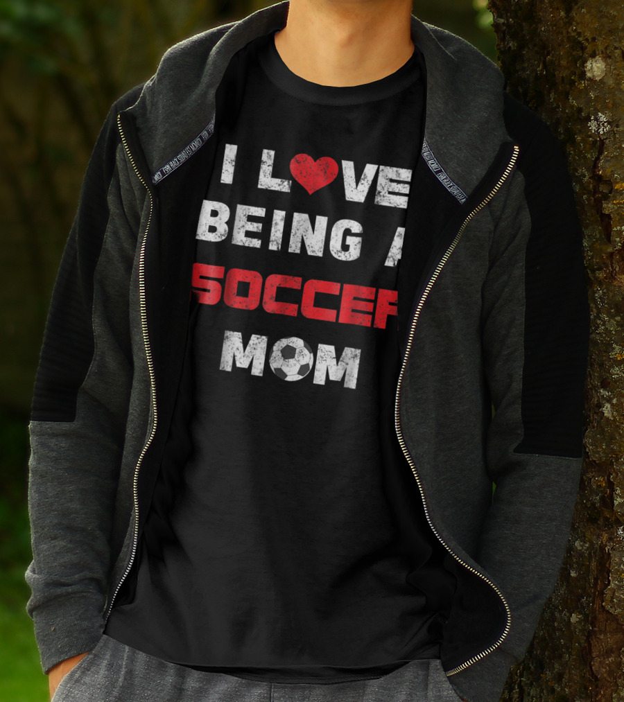 LOVE BEING A SOCCER MOM WEATHERED HEARTBALL T-Shirt