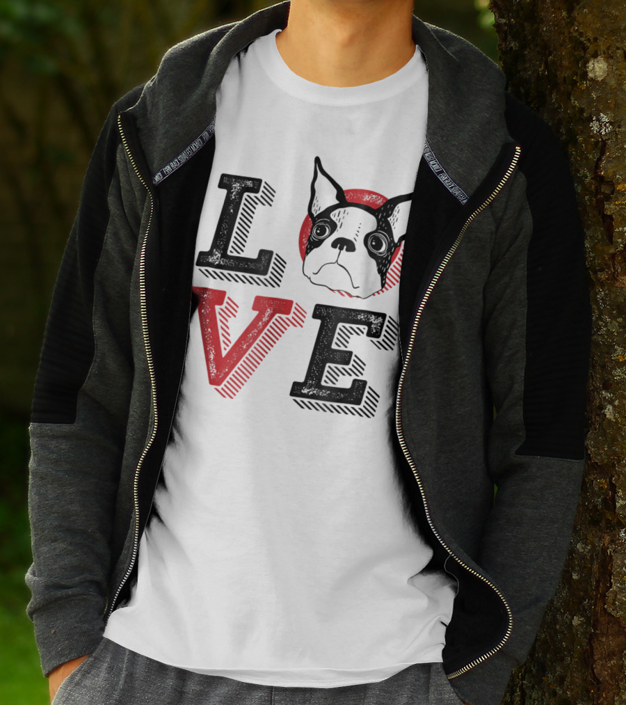 I Love Boston Terrier Dog Lover Puppies Mom Dad99 Love T-Shirt