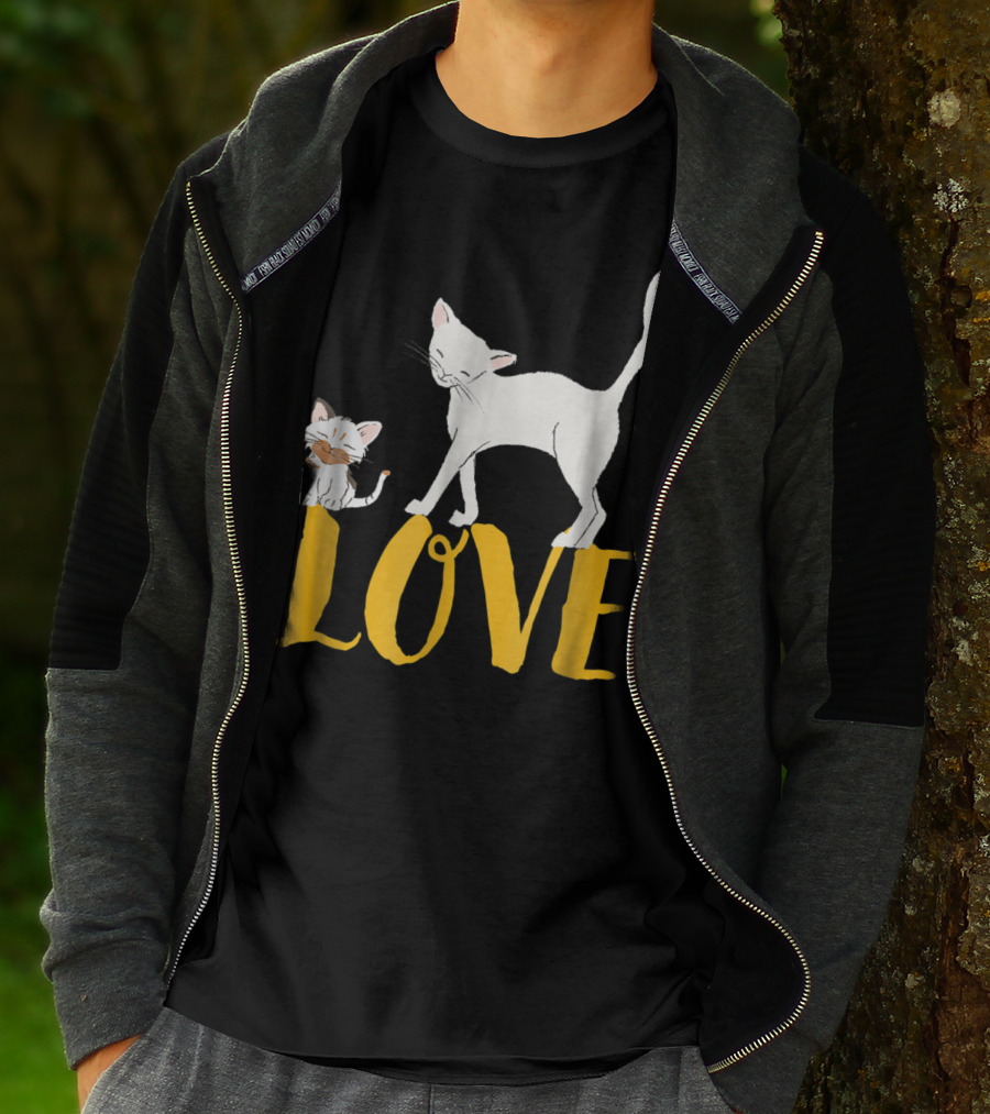 I Love Cats Vintage Love Cat Mom And Dad Cat Person 13 T-Shirt