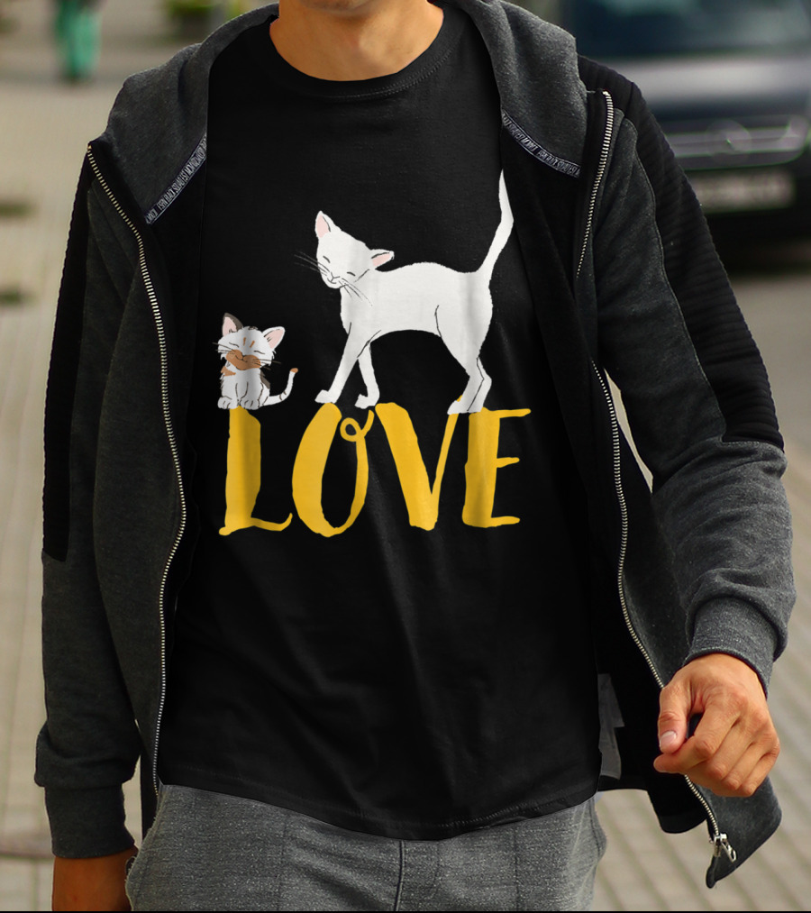 I Love Cats Vintage Love Cat Mom And Dad Cat Person 13 T-Shirt