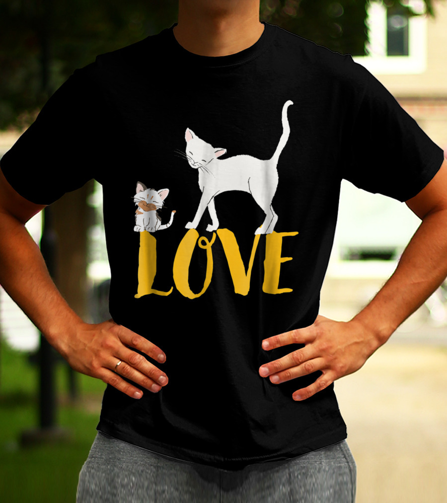 I Love Cats Vintage Love Cat Mom And Dad Cat Person 13 T-Shirt