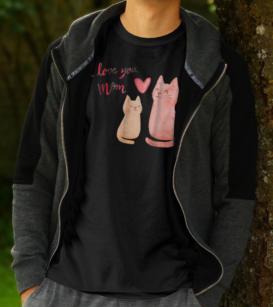I Love You Mom Cats Heart T-Shirt