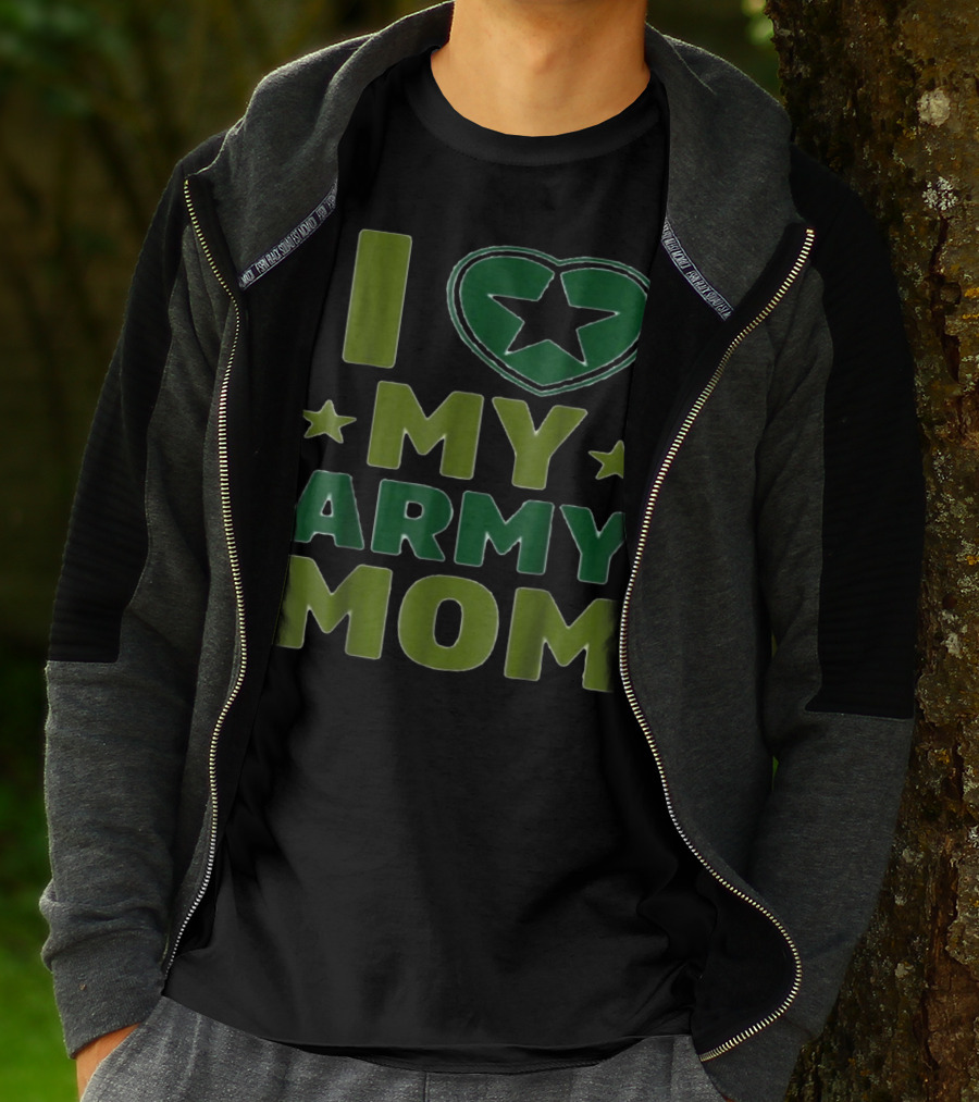 I LOVE MY ARMY MOM STAR HEART T-Shirt