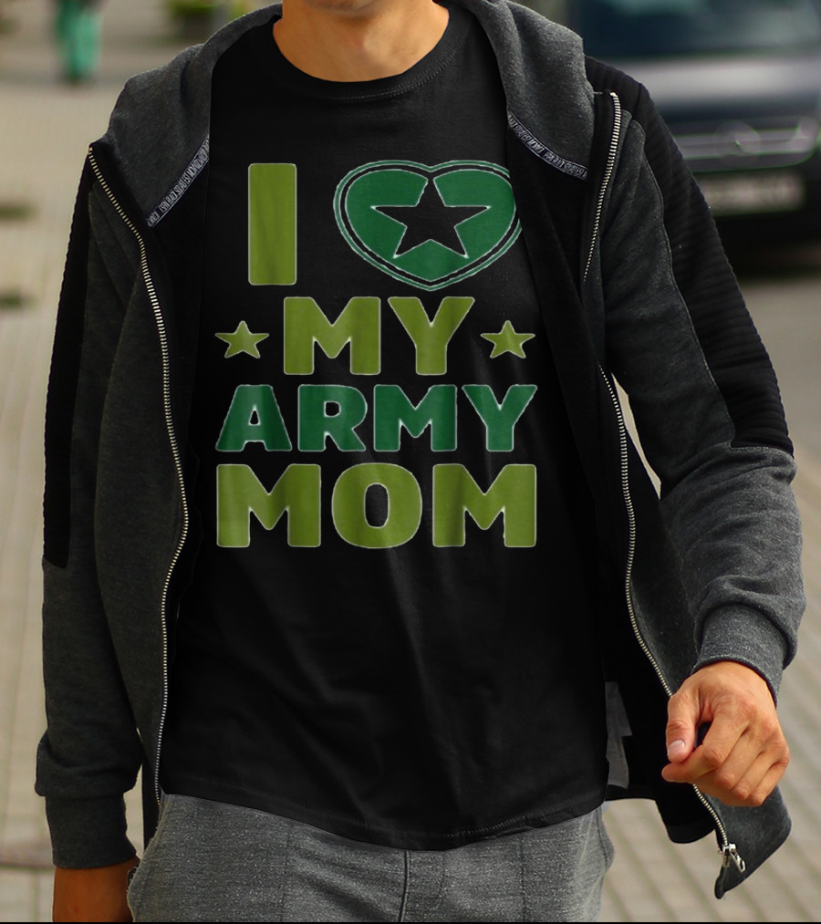 I LOVE MY ARMY MOM STAR HEART T-Shirt