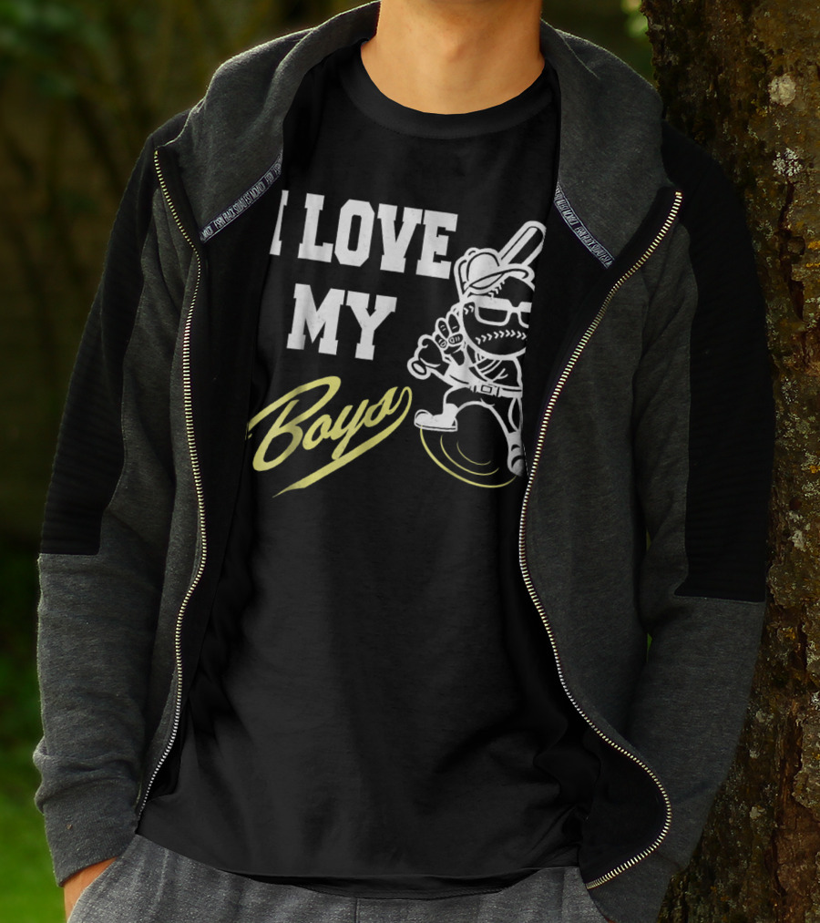 I Love My Boys Baseball Mom And Dad Cool Player T-Shirt