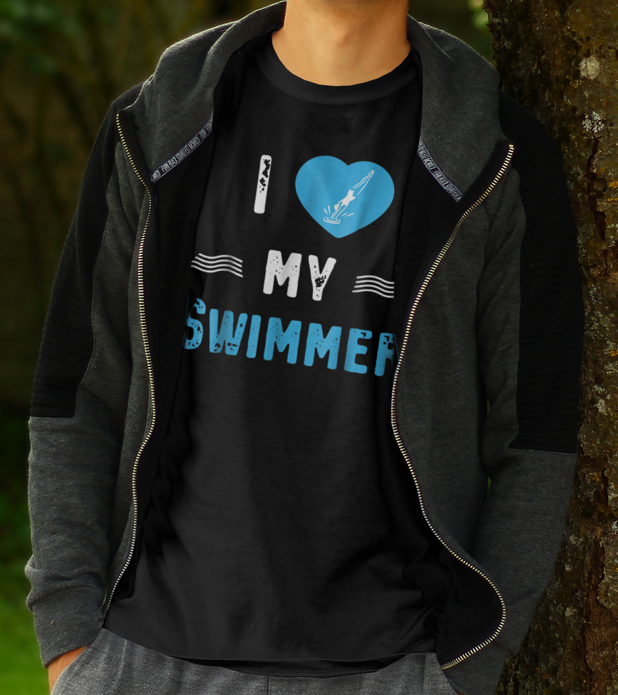 I Love My Swimmer Swim Mom T-Shirt