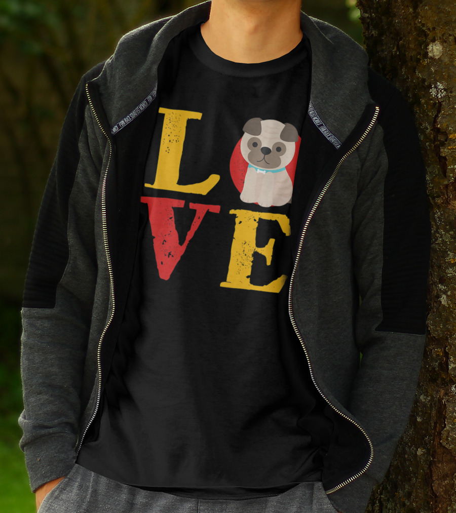 Love Pug Dog Animal Lover Puppies Mom And Dad19 T-Shirt