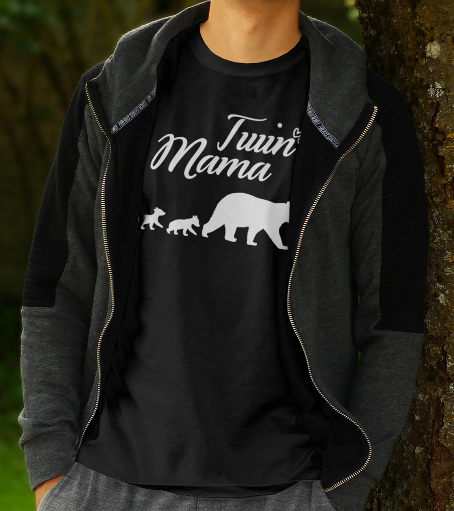 Twin Mama Bear With Cubs T-Shirt