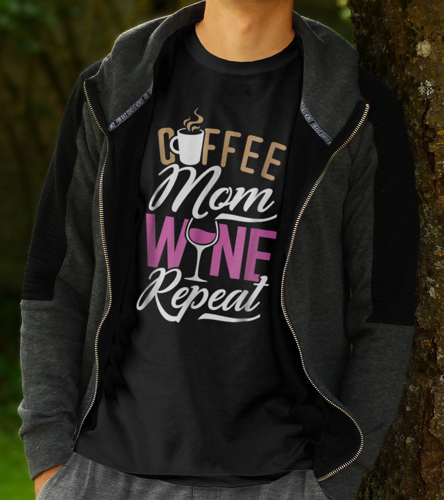 Coffee Mom Wine Repeat For Women92 T-Shirt
