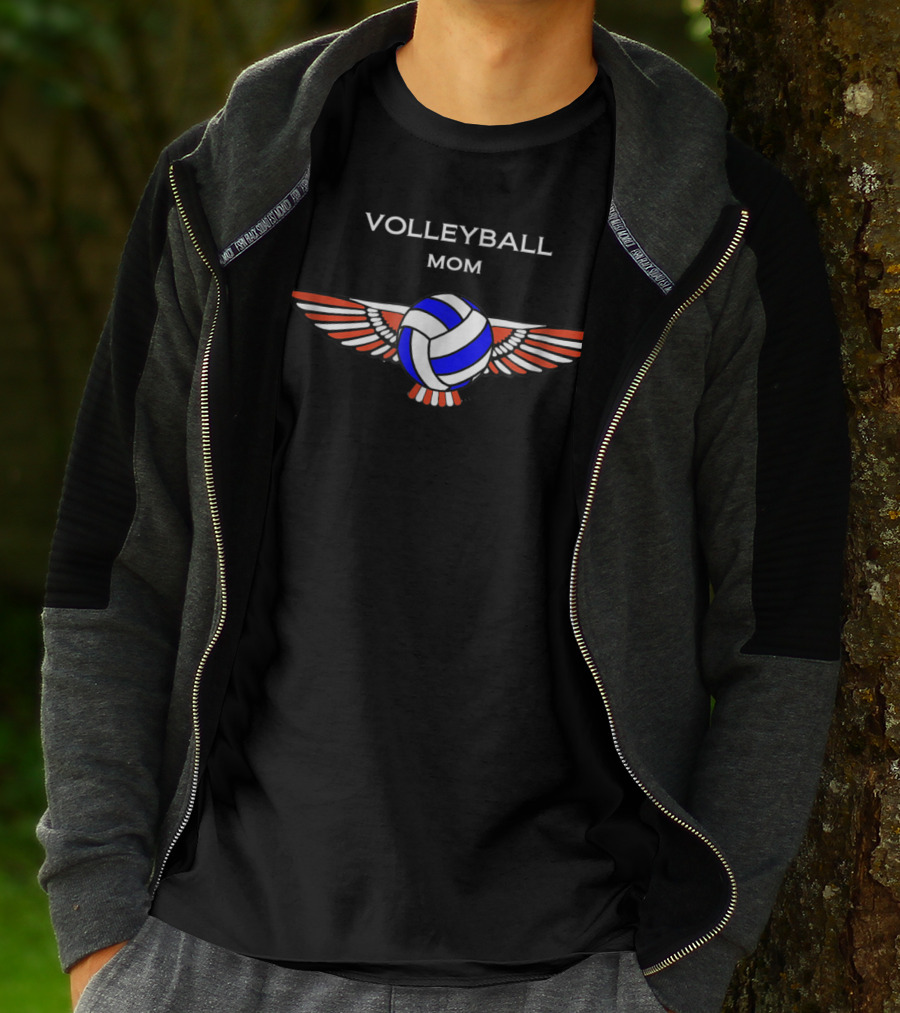 VOLLEYBALL MOM Winged Ball T-Shirt