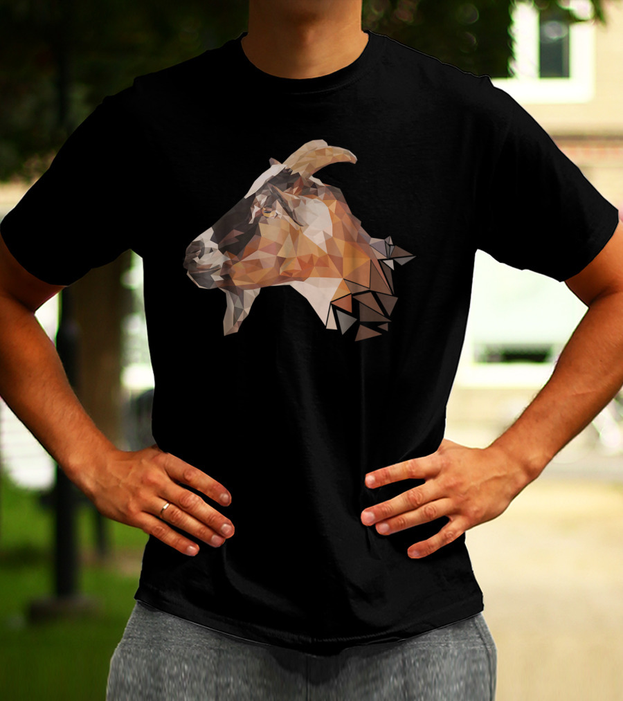 Weird Goat Lover Farmers Billy Polygonal Goat T-Shirt