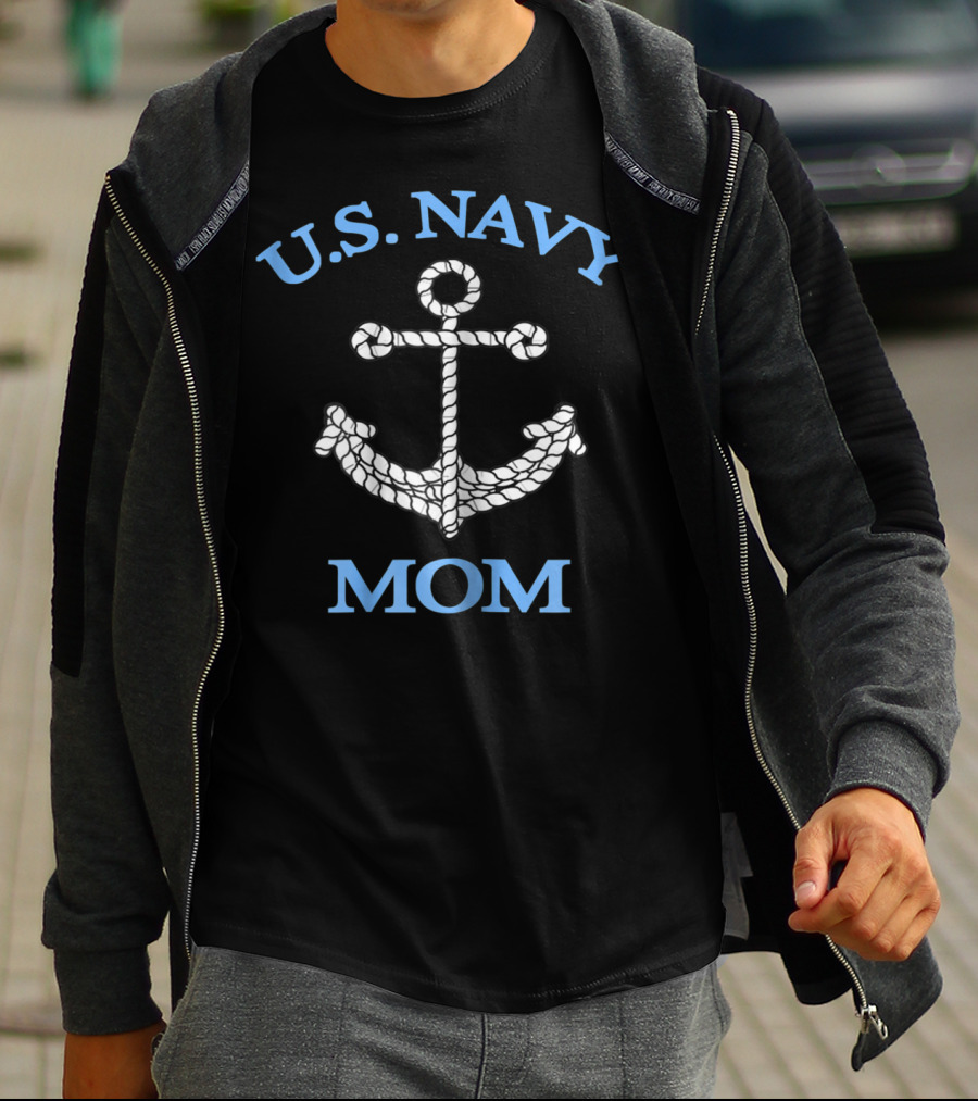 U.S. NAVY MOM Anchor Memorial Day T-Shirt