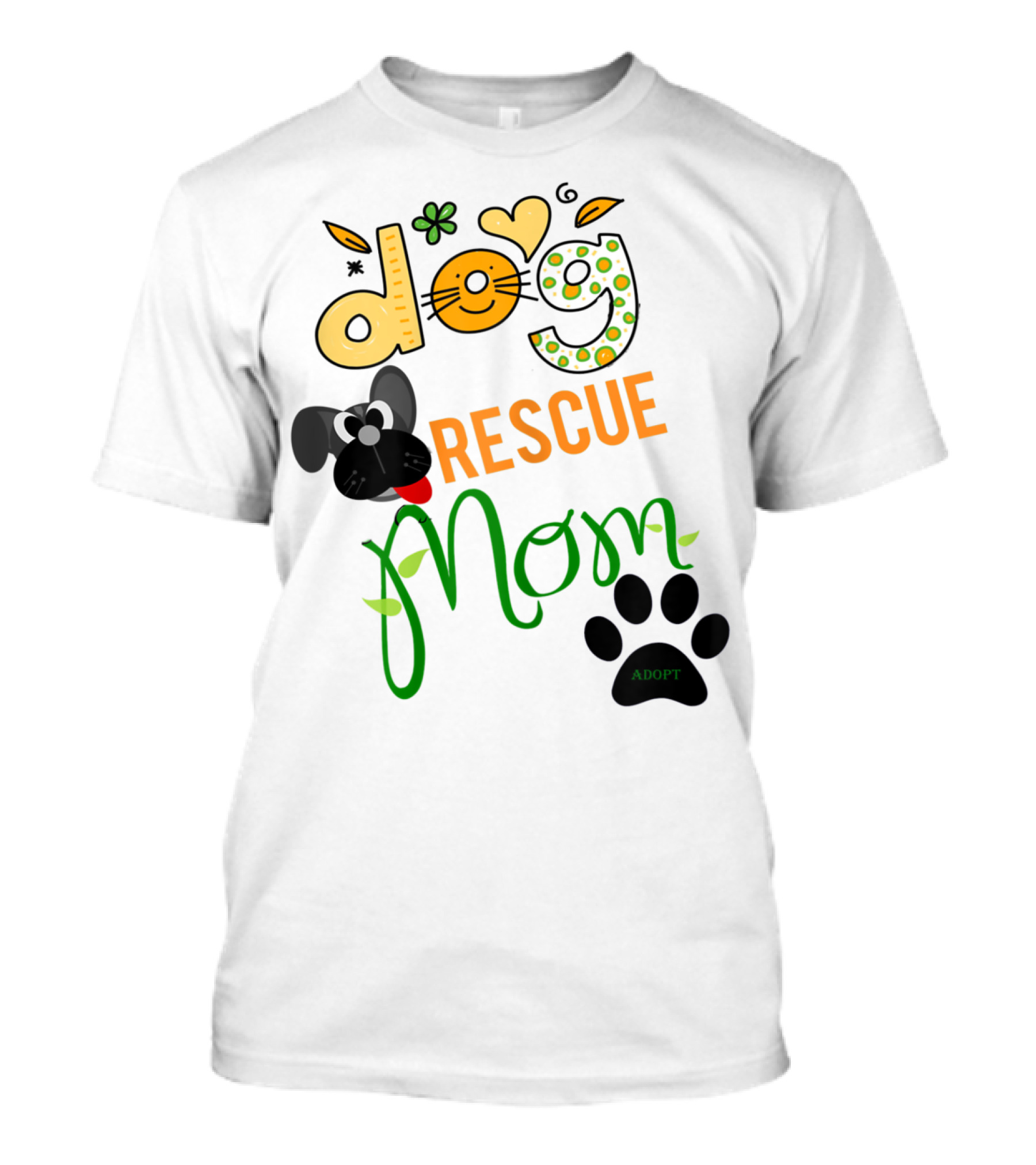 Best Dog Rescue Mom Ever Adopt Paw Prints T-Shirt