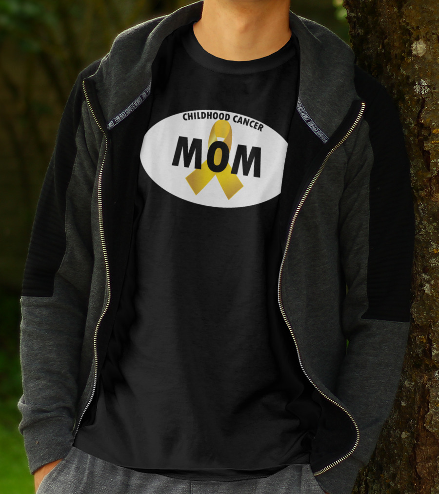 Childhood Cancer Mom Yellow Ribbon Awareness T-Shirt