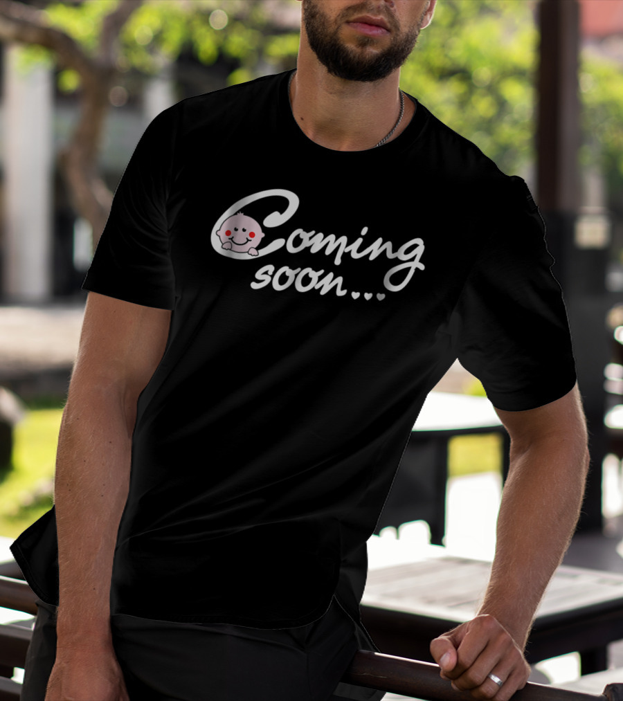 Coming Soon Baby Loading Mom To Be Cute Baby Face And Heart T-Shirt