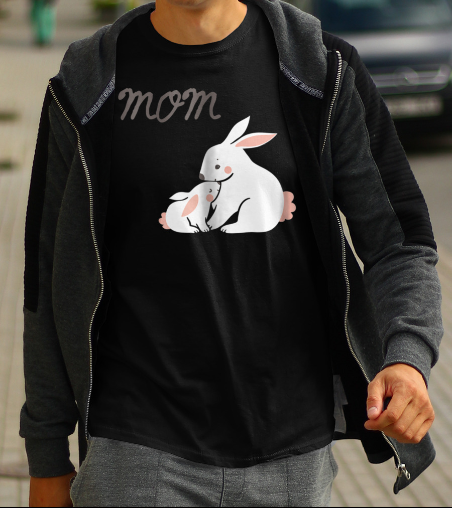 Mom Bunny And Child Hugging T-Shirt