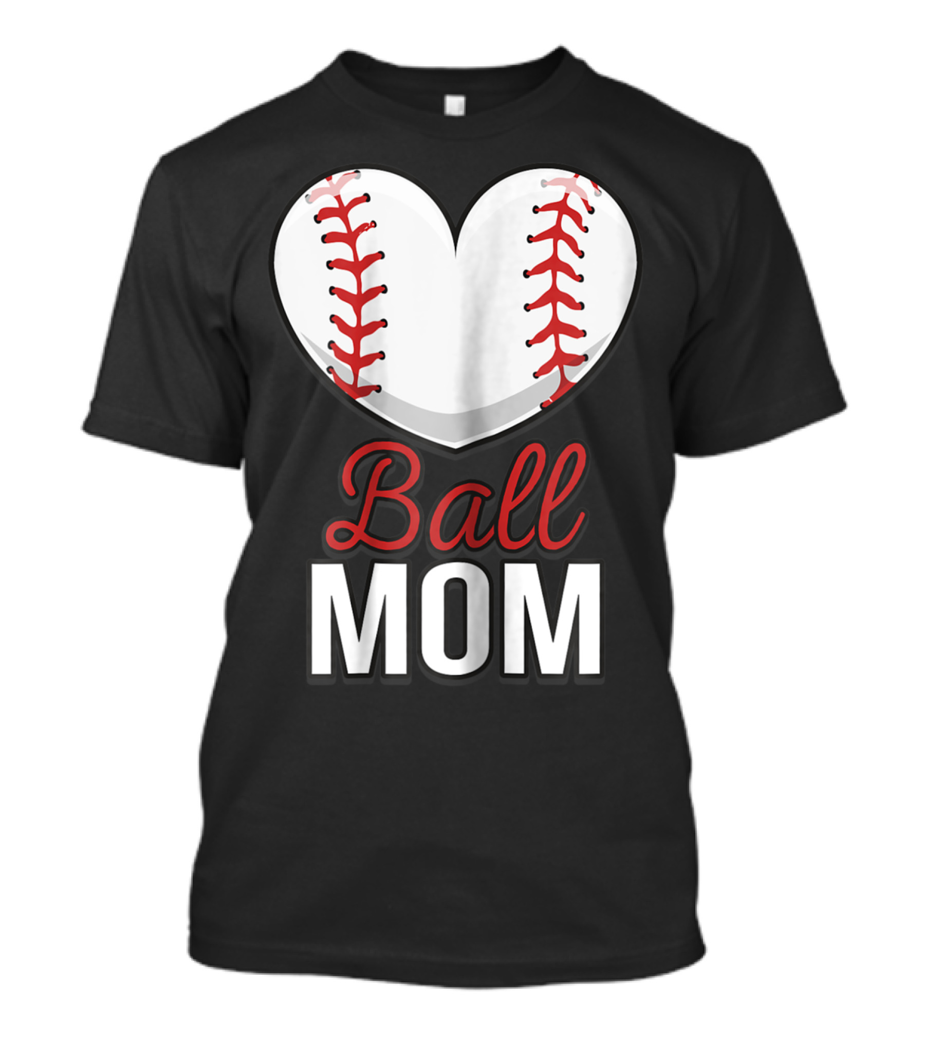 Ball Mom Heart Baseball Softball Mom T-Shirt