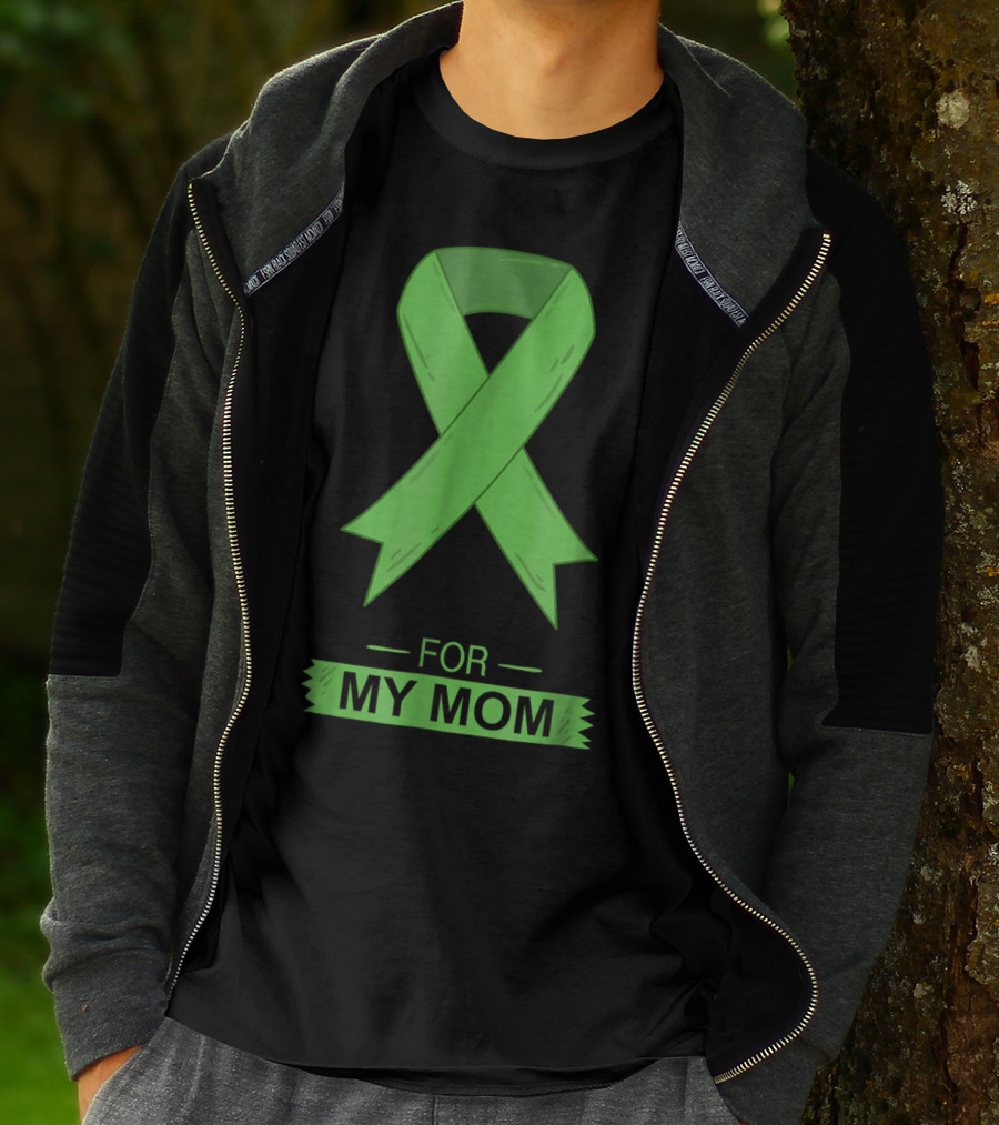 Bile Duct Cancer Aware Green Ribbon For My Mom T-Shirt
