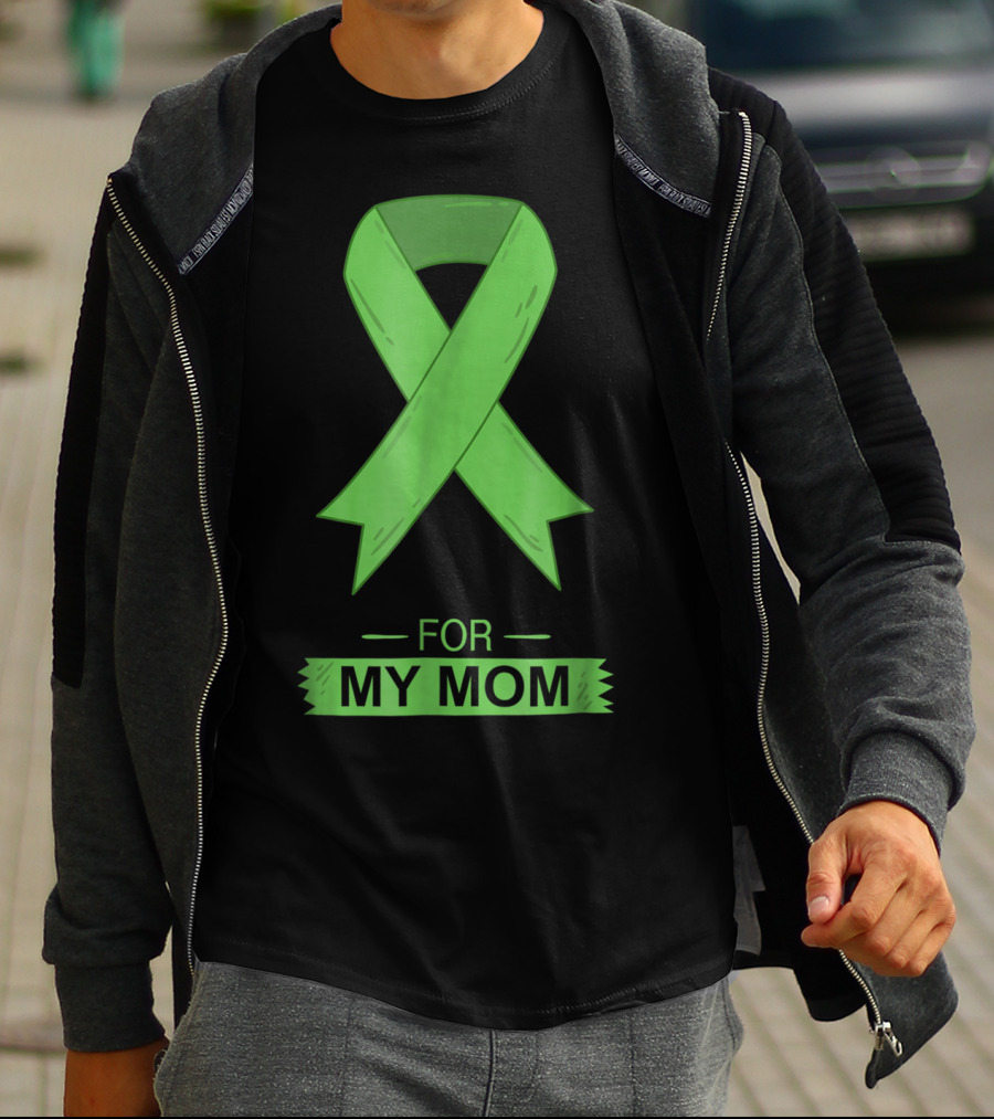 Bile Duct Cancer Aware Green Ribbon For My Mom T-Shirt