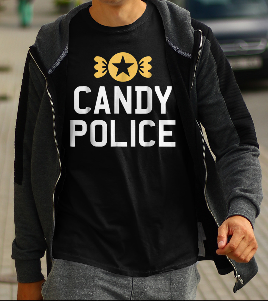 Candy Police Star Badge Halloween Funny T-Shirt
