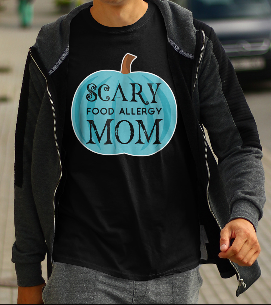 Scary Food Allergy Mom Blue Pumpkin Halloween T-Shirt
