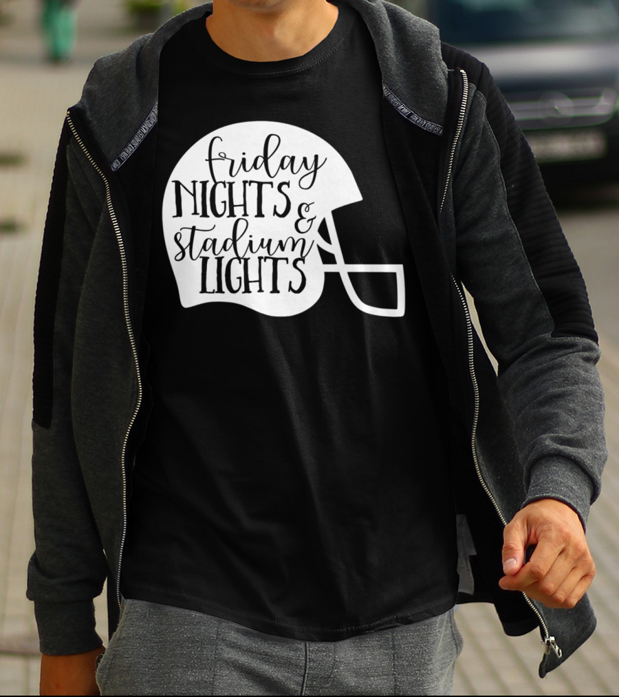 Friday Nights Stadium Lights Football Helmet Mom Mama Fan 3 T-Shirt