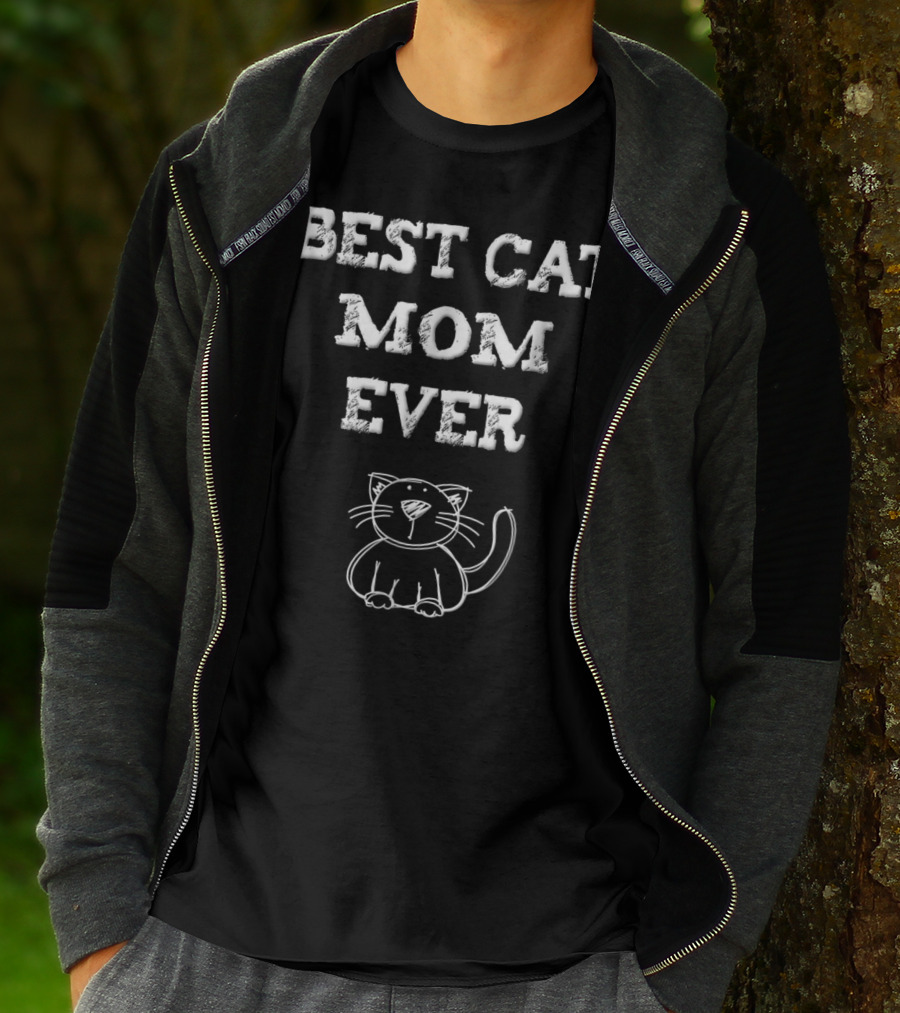 Best Cat Mom Ever Cute Cat Mama Cat Lover Adorable Feline Sketch T-Shirt