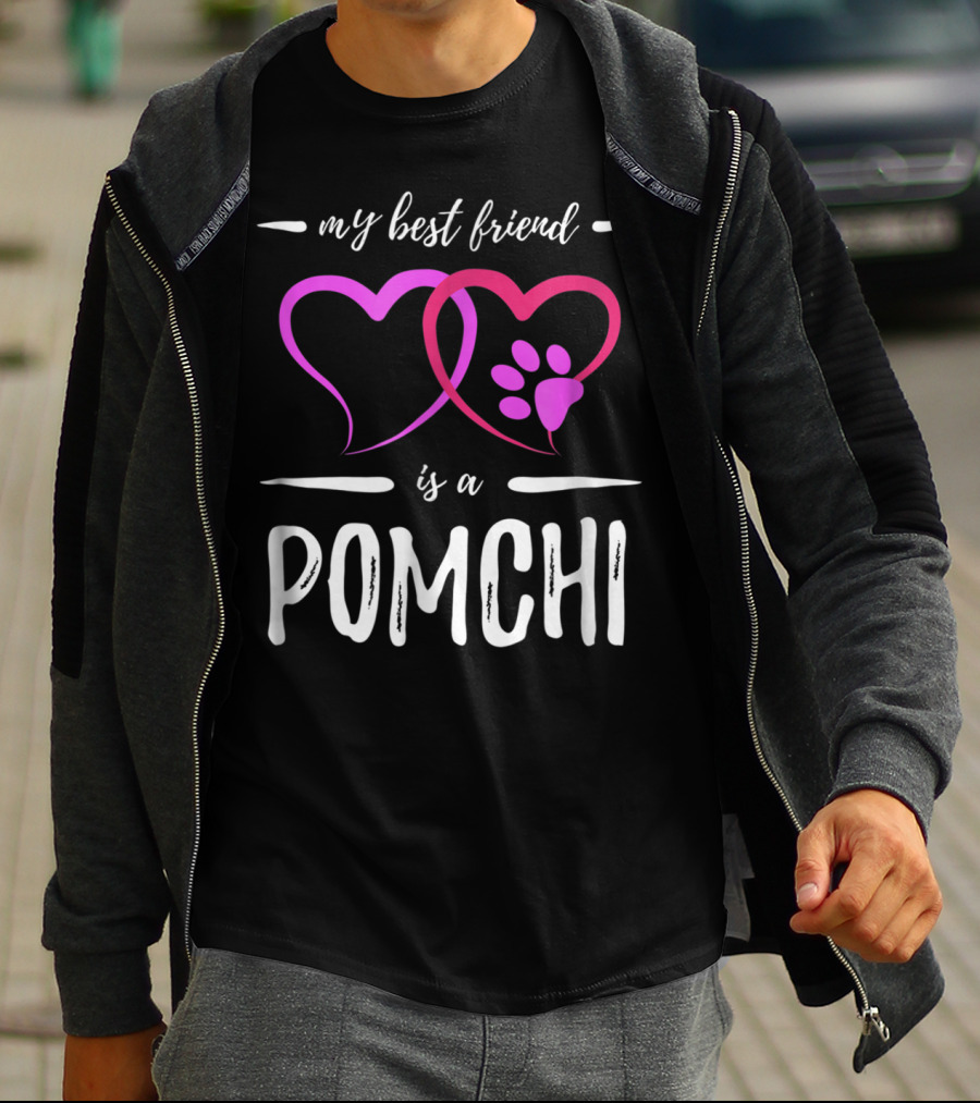 My Best Friend Is A Pomchi Dog Mom Funny Idea T-Shirt