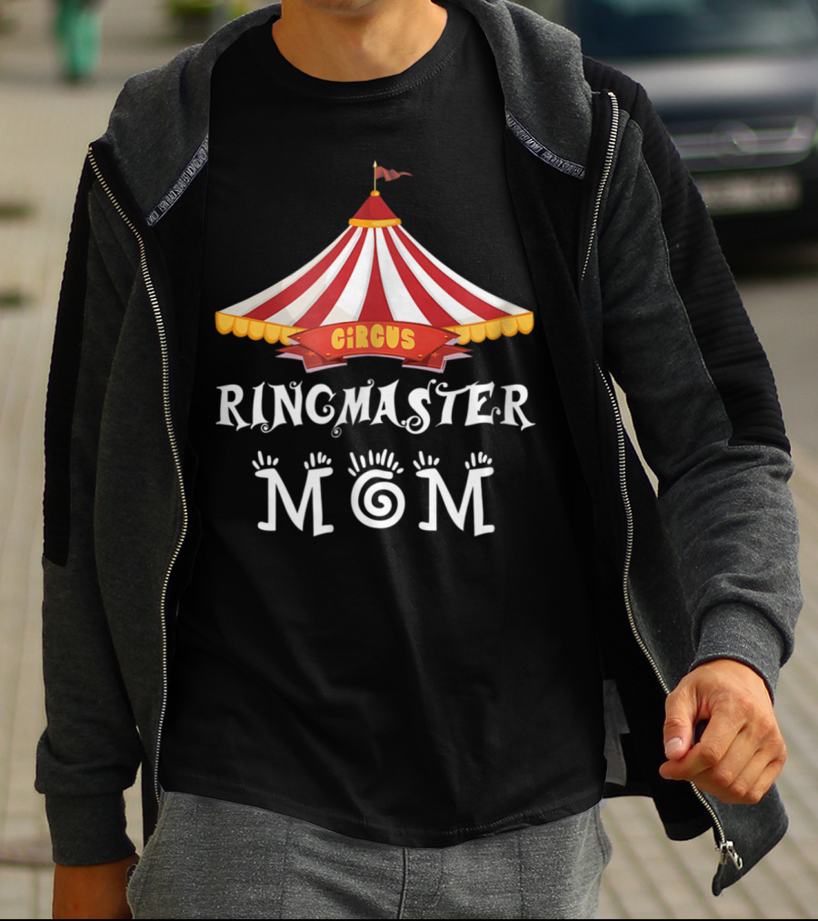 Circus Tent Ringmaster Mom Carnival Birthday Party T-Shirt