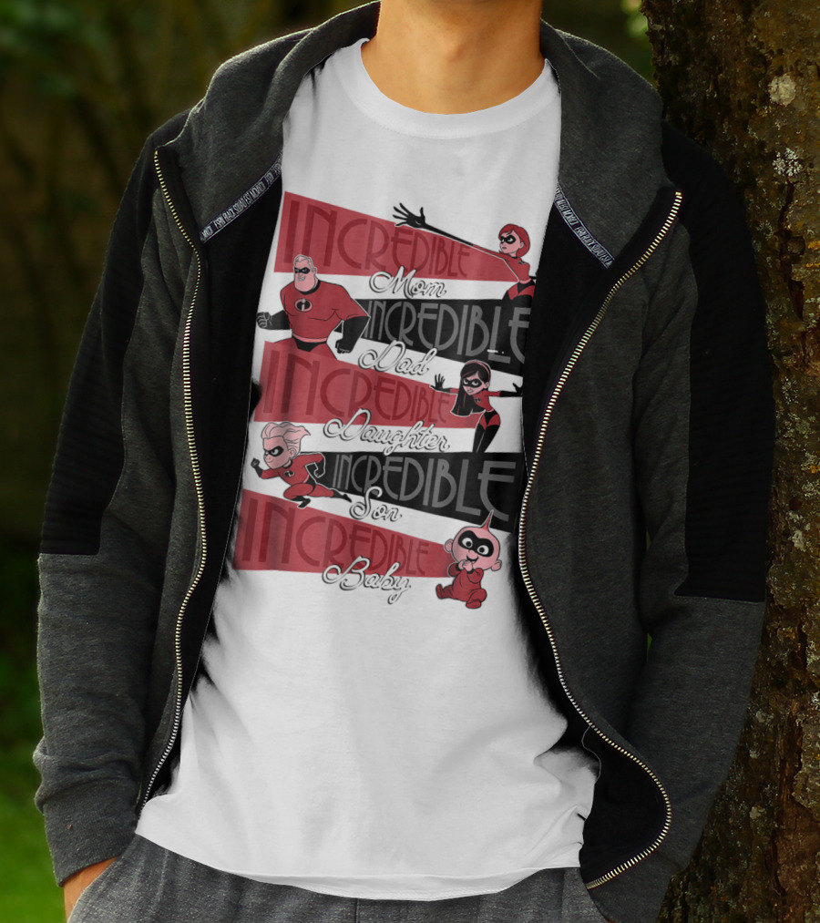 Incredible Mom Dad Daughter Son Baby Disney Pixar Incredibles 2 Elastigirl T-Shirt