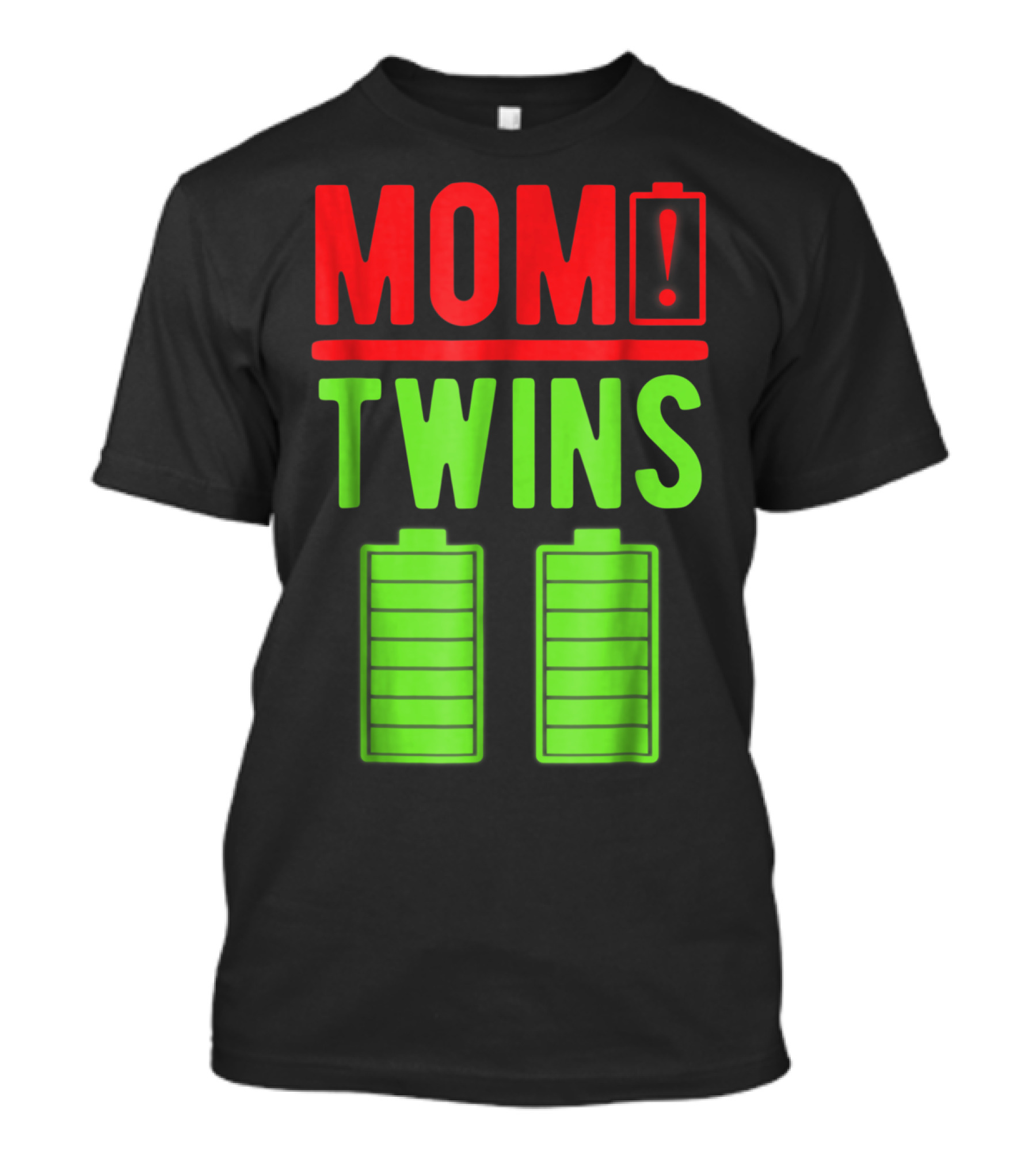 Mom Twins Battery Life Depleted Funny Twins Mom T-Shirt