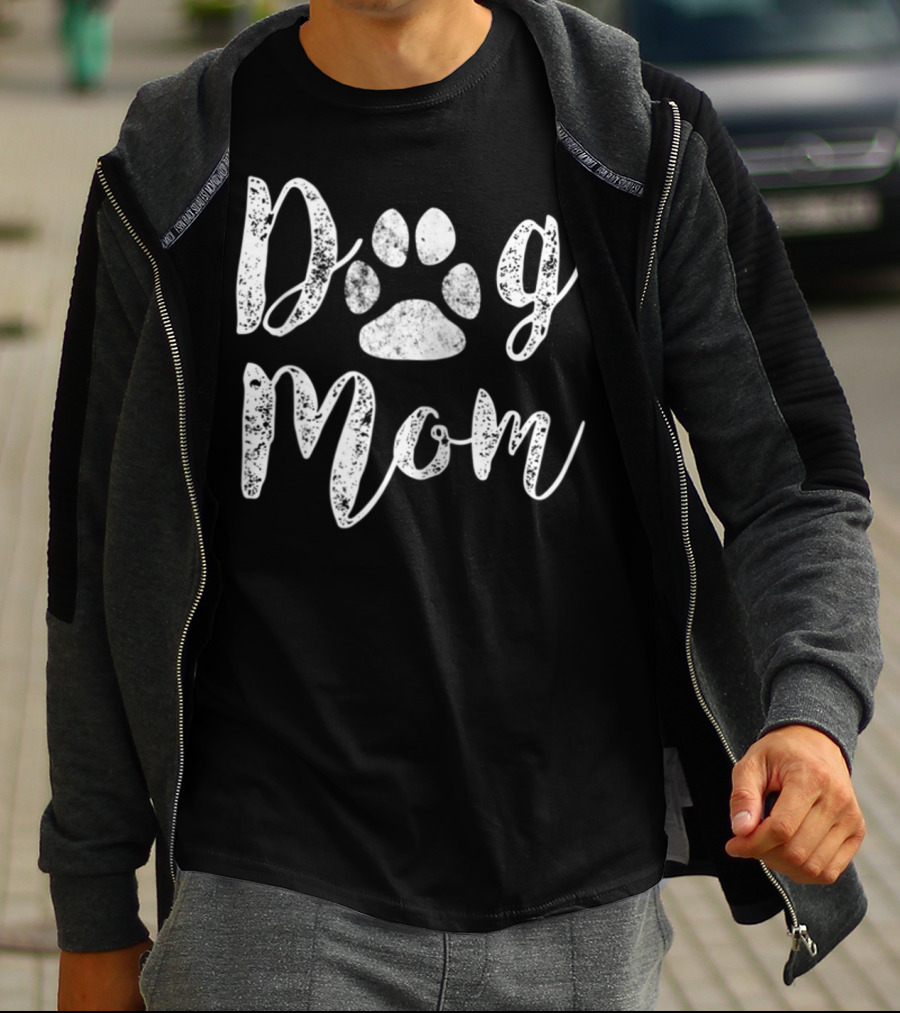Dog Mom Paw Print For Dog Lovers Cute Mom T-Shirt