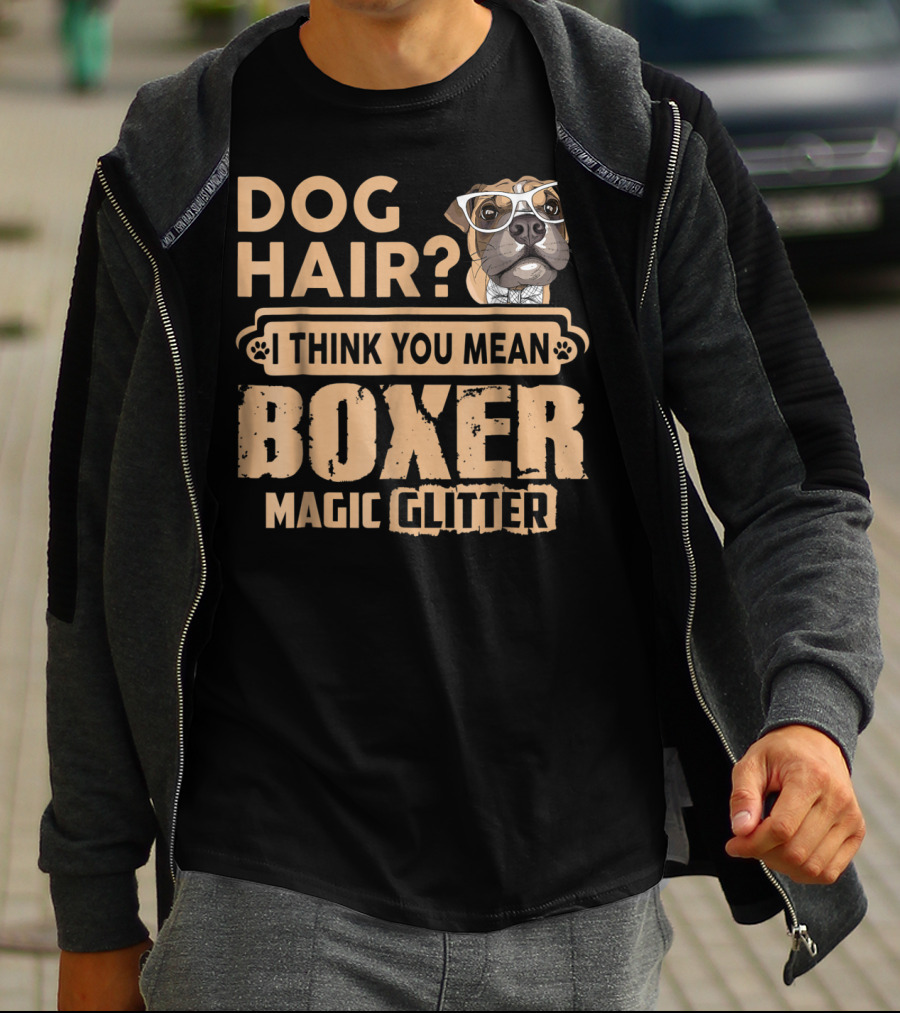 Dog Hair? I Think You Mean Boxer Magic Glitter T-Shirt