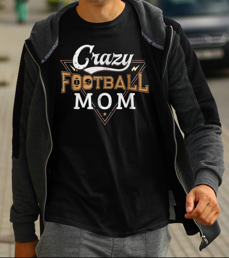 Funny Crazy Football Mom Fantasy Draft Team League T-Shirt