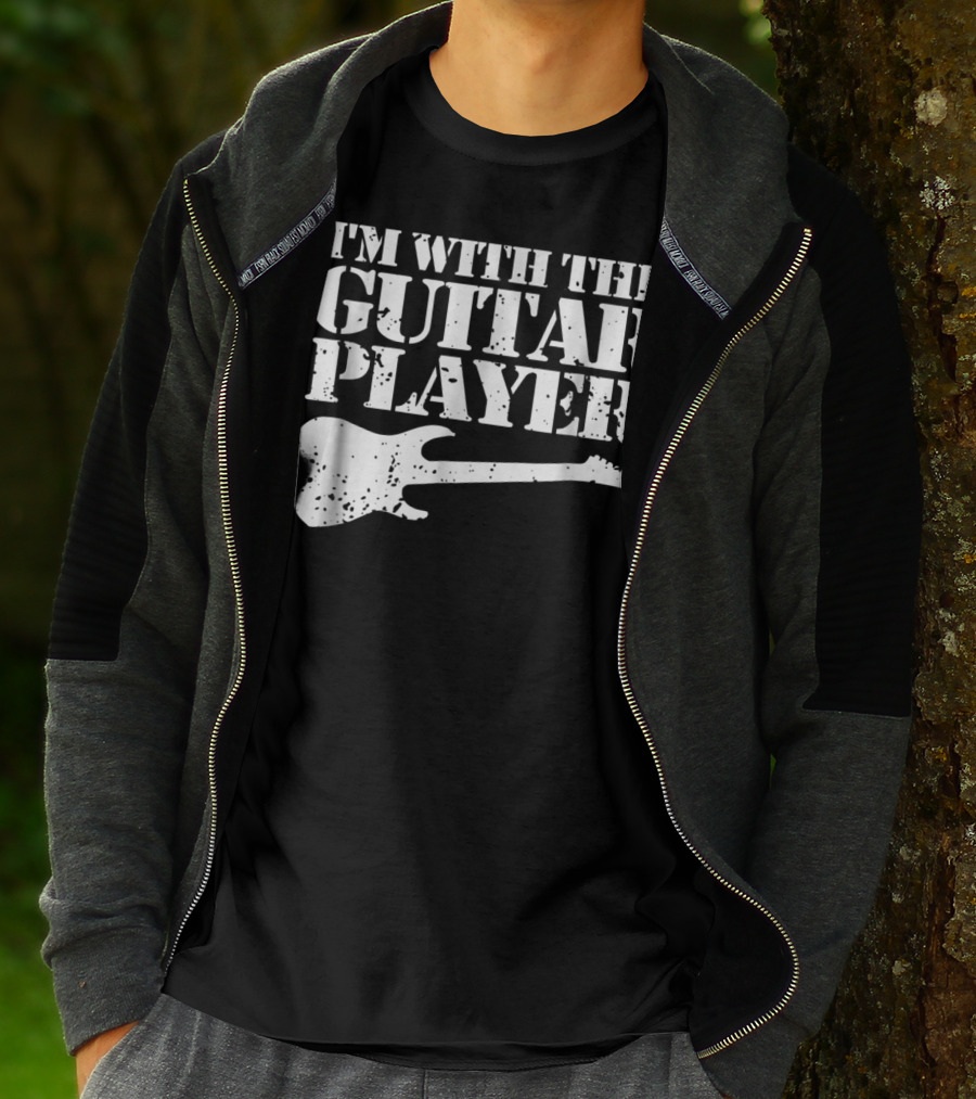 I'm With The Guitar Player Funny Cool Musician Wife Mom Dad8 T-Shirt