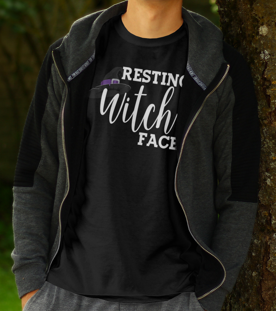 Resting Witch Face Halloween Witch Hat Mom Wife7 T-Shirt