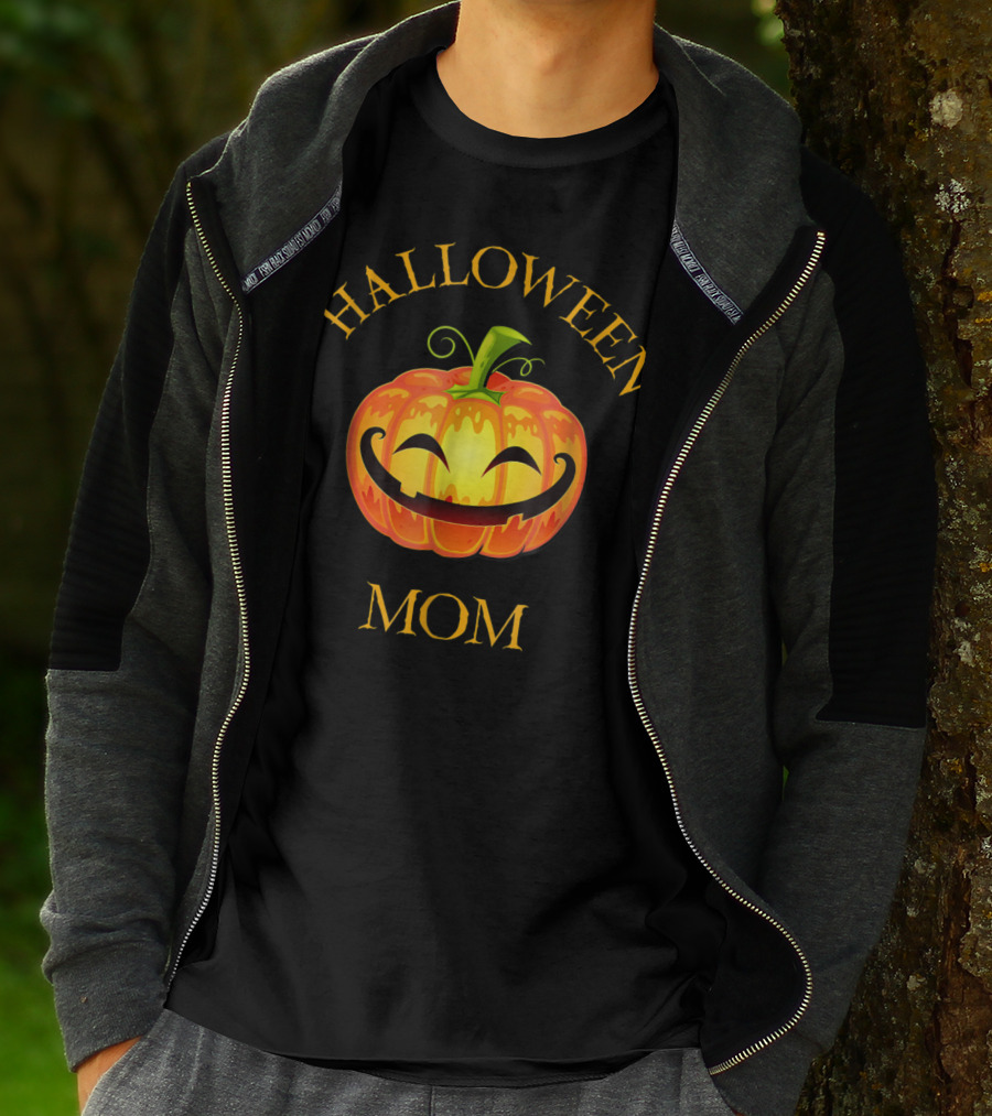 Halloween Mom Jack O Lantern Pumpkin Face T-Shirt