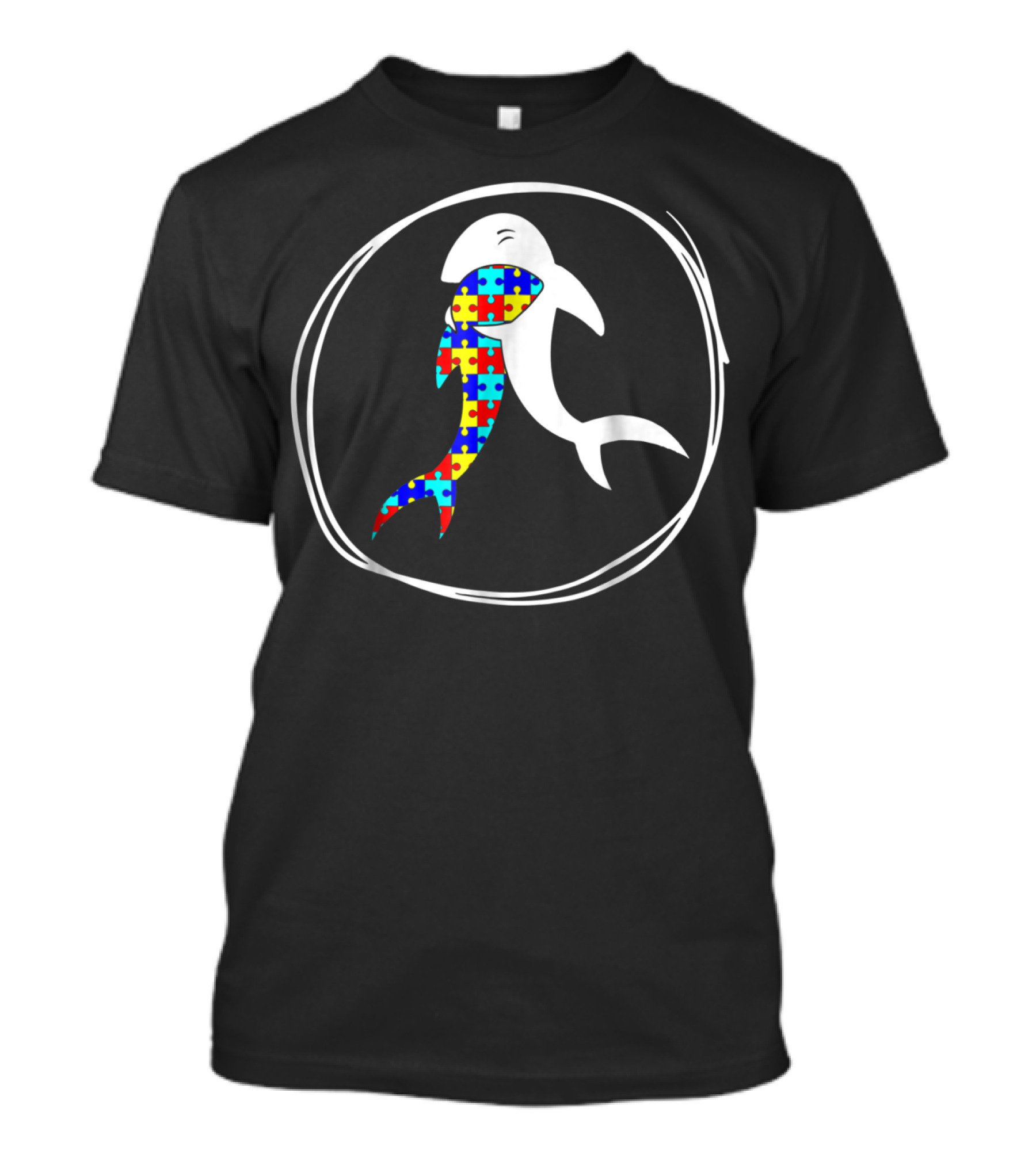 Shark Lover Autism Awareness Puzzle T-Shirt