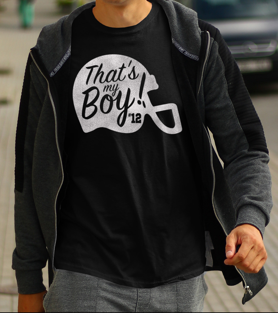 That's My Boy 12 Football Helmet T-Shirt