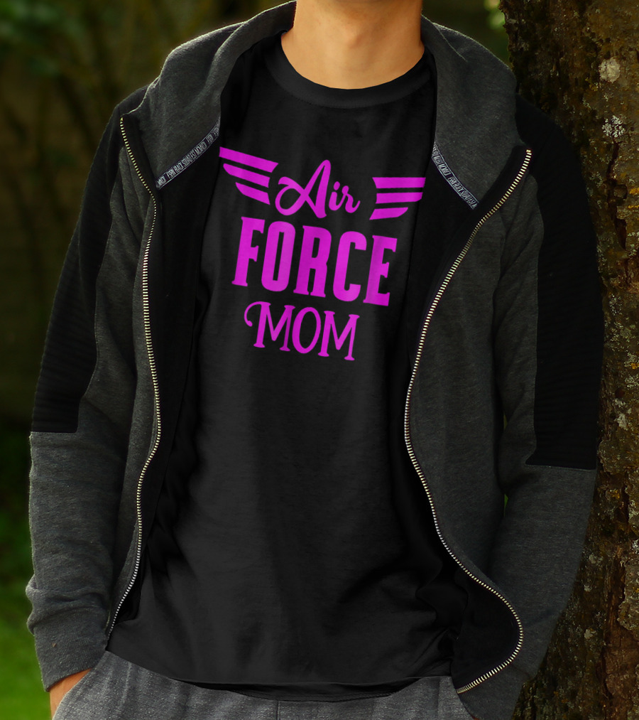 US Air Force Pink Proud Air Force Mom Wings T-Shirt
