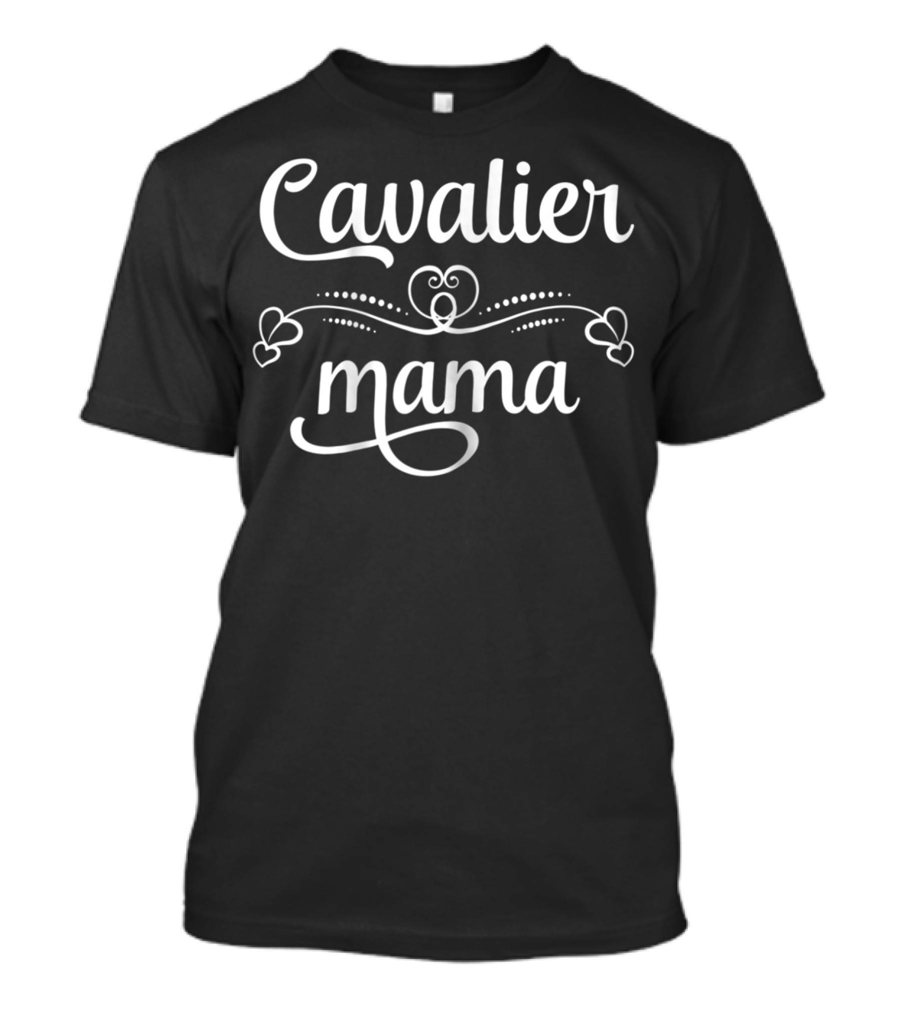 Cavalier Mama King Charles Dog Mom Hearts T-Shirt