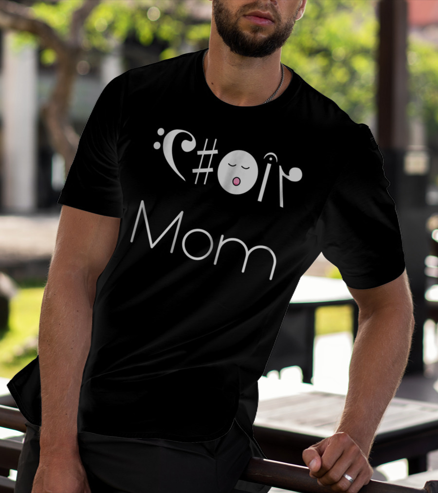 Choir Mom Music Notes Animated Text T-Shirt