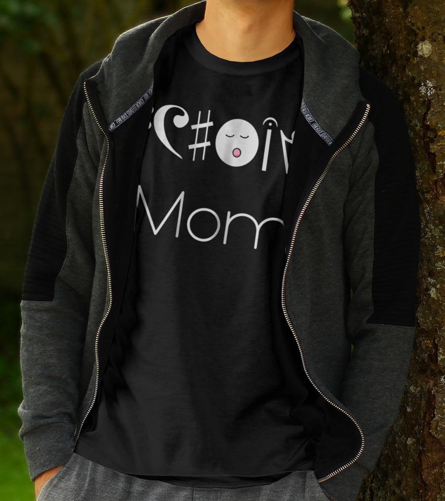 Choir Mom Music Notes Animated Text T-Shirt