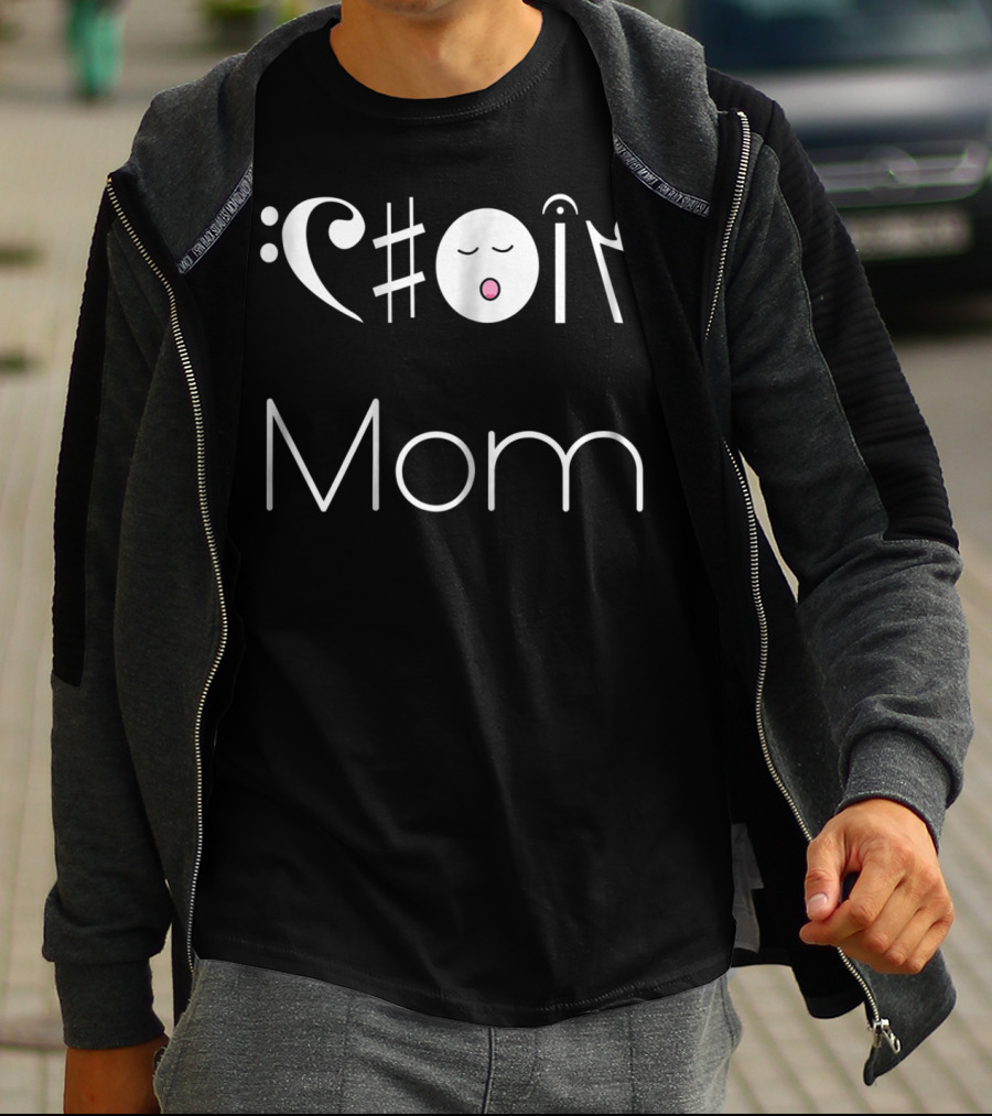 Choir Mom Music Notes Animated Text T-Shirt