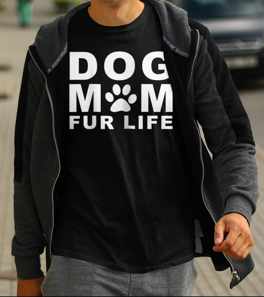 DOG MOM FUR LIFE DOGGIE Paw Prints T-Shirt